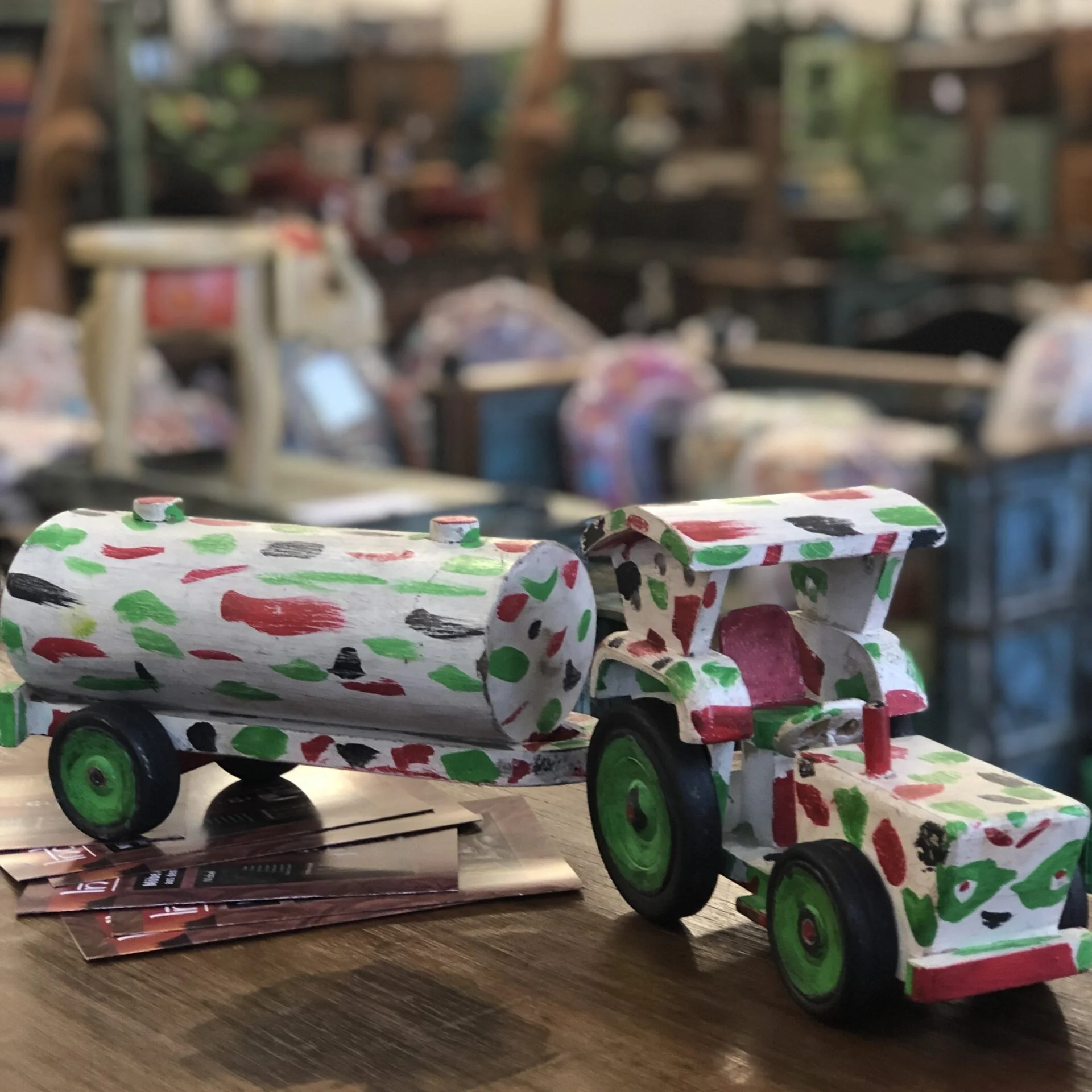 Vintage Holz Traktor 2 Teile