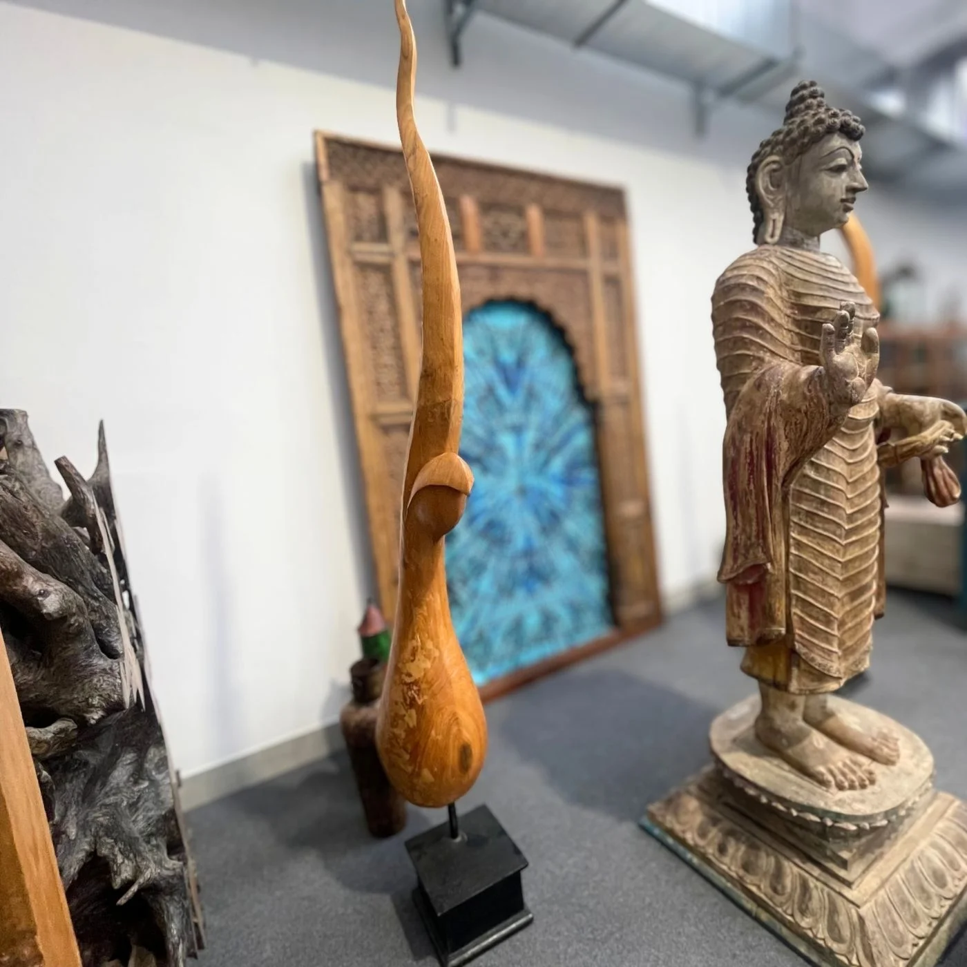 Tempelwächter - Holzskulptur