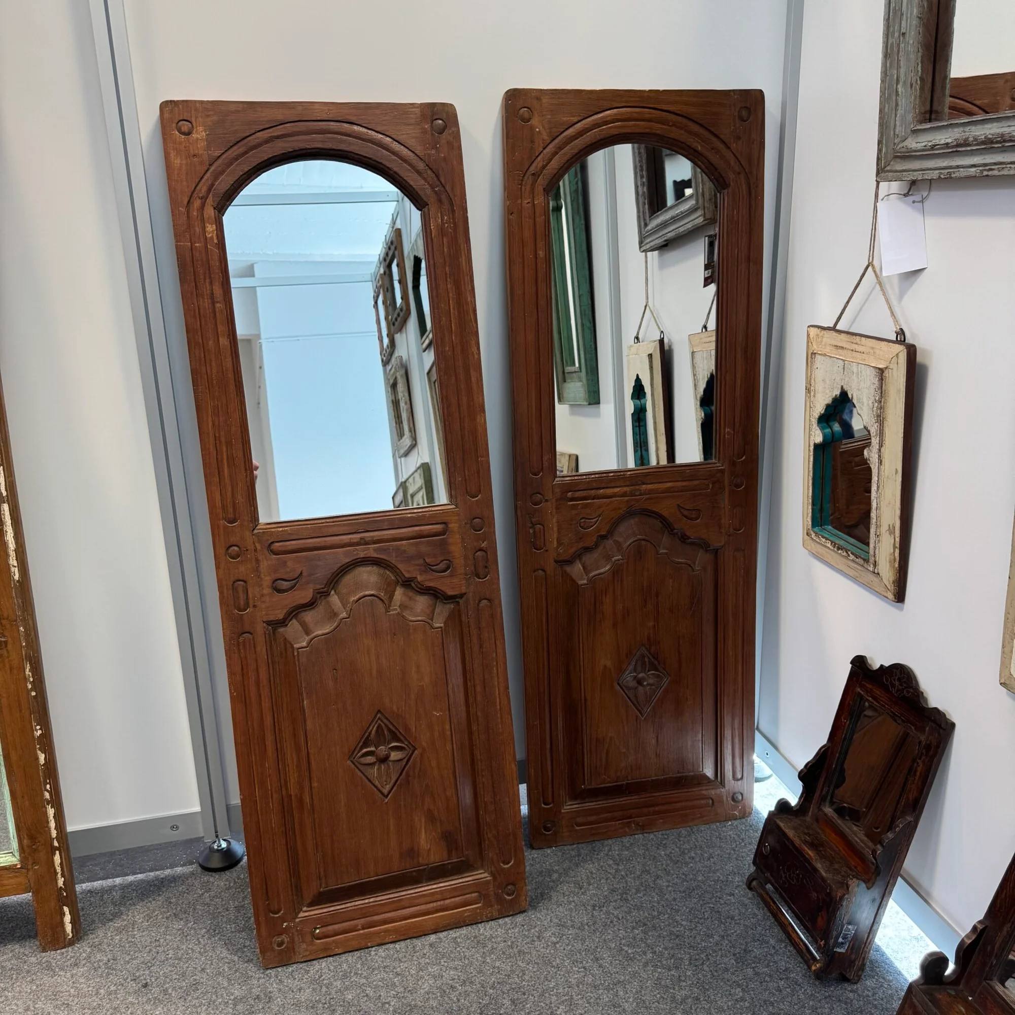 Panel mit Spiegel Holz