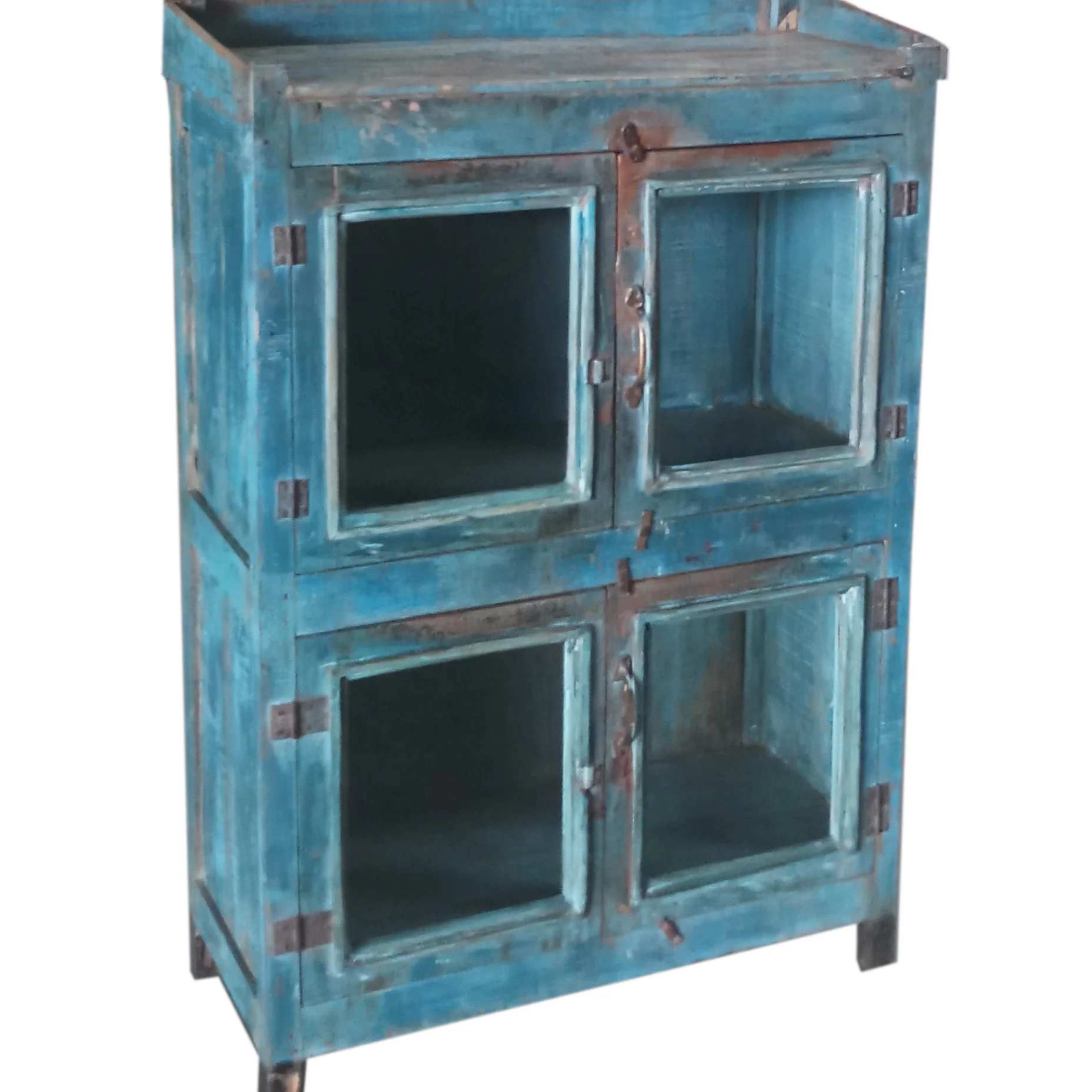 Vitrinen Kommode blau Holz