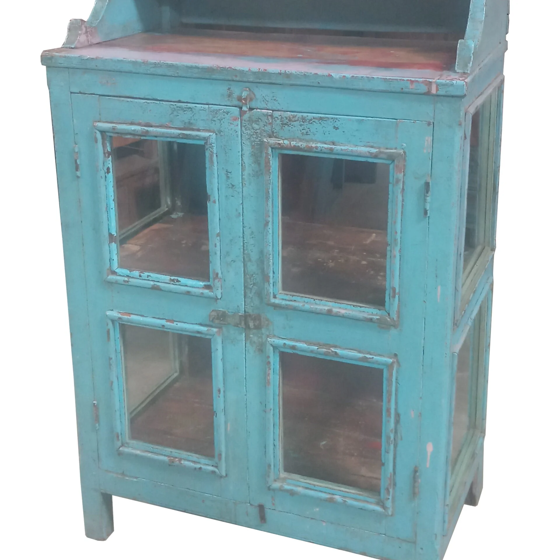 Vitrine blau Holz
