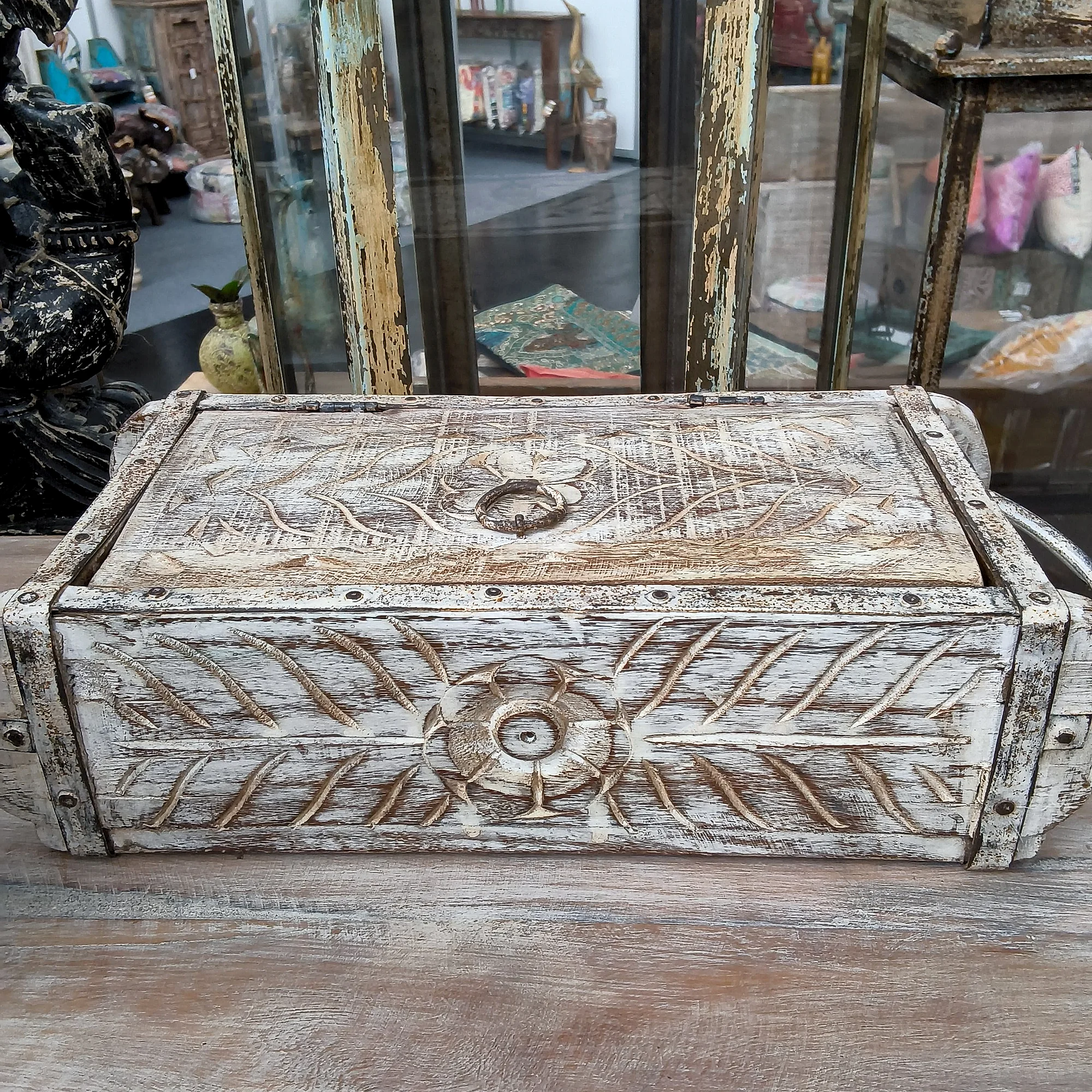 Mini Holztruhe aus Indien – traditionelle Ziegelform