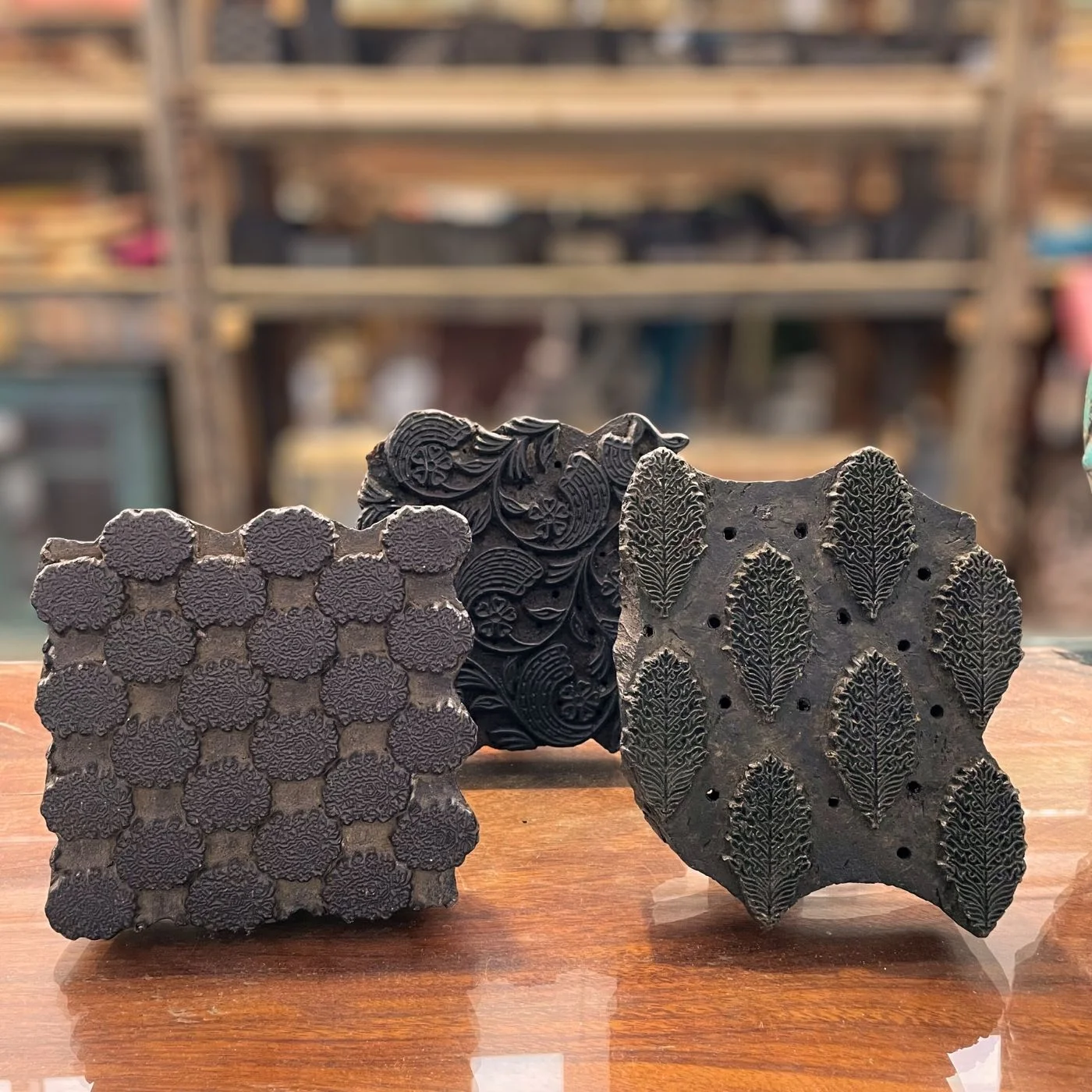 Handgeschnitzter Textilstempel