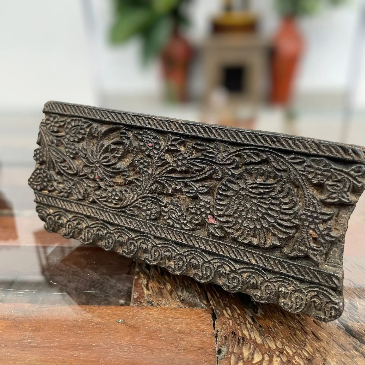 Handgeschnitzter Textilstempel